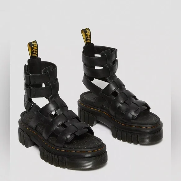 Dr Martens RICKI NAPPA LUX LEATHER PLATFORM GLADIATOR SANDALS - Picture 3 of 15